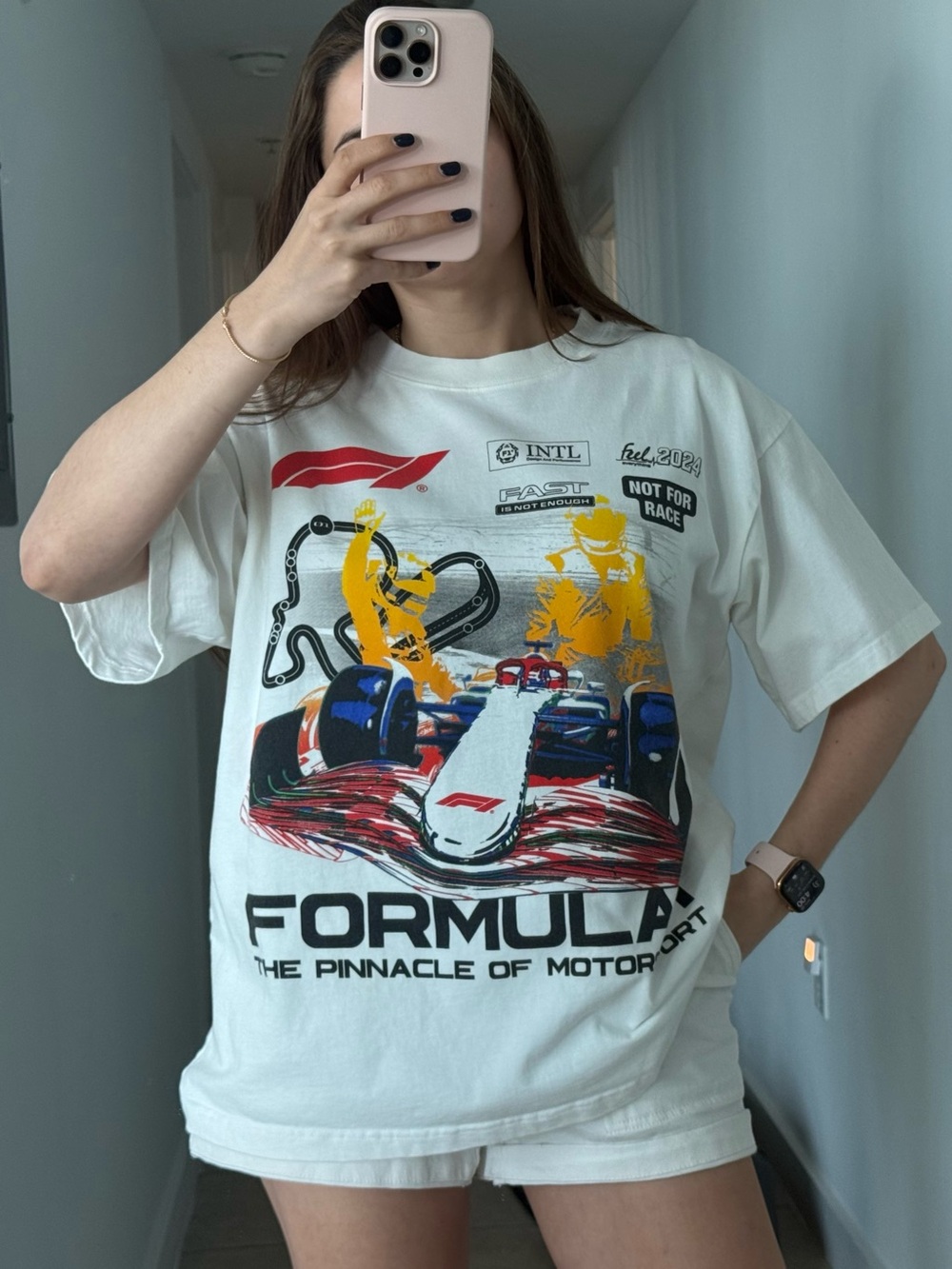 PacSun White Official Formula 1 Graphic Tee
